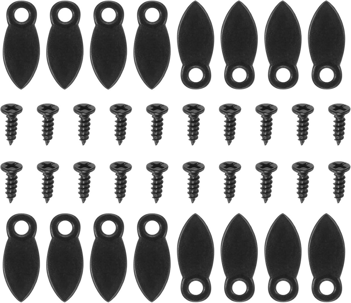 100 stuks fotolijstjes, achterwand hardware clips met 100 stuks schroeven, fotolijsten, draaiknop, bevestigingsset, achterwand voor het ophangen van foto's, tekeningen, zwart