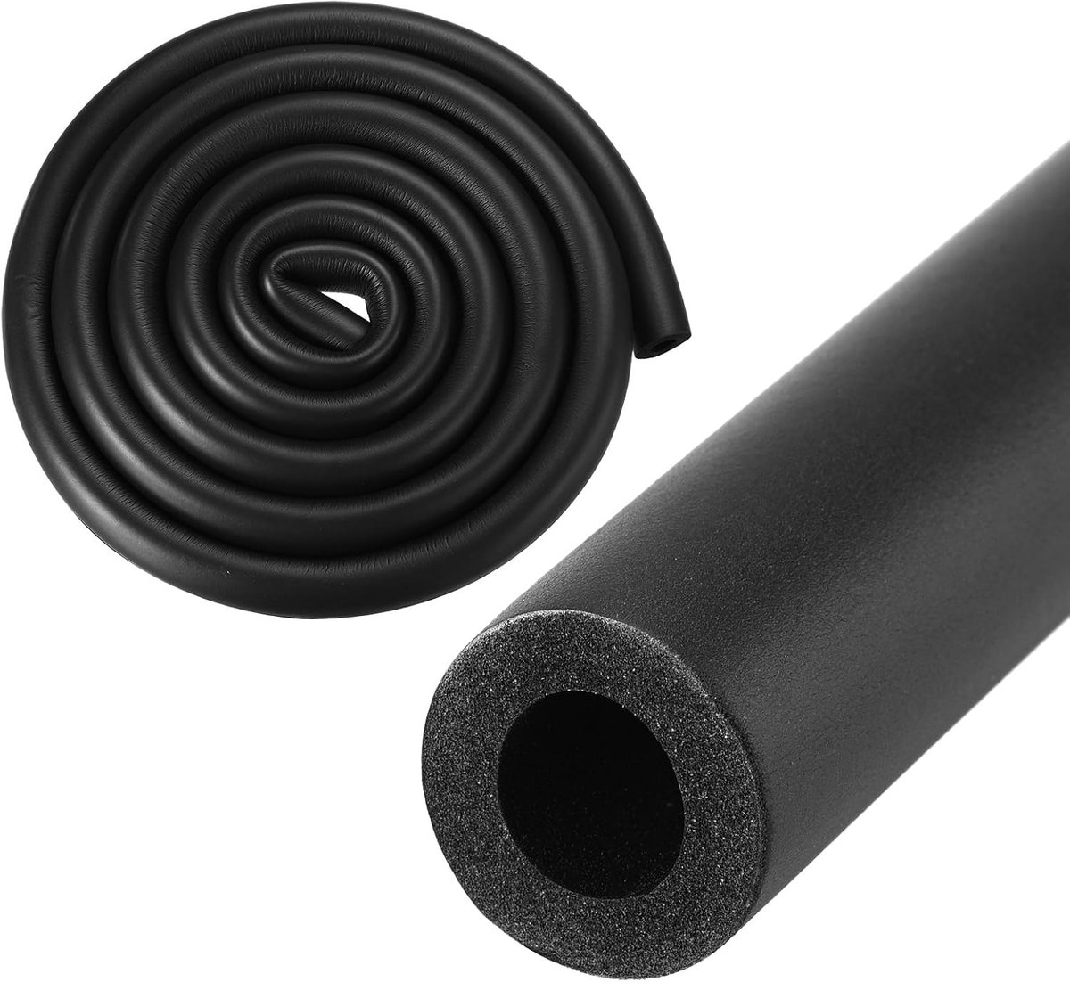 Buis van het isolatieschuim van 13 mm, 13 mm 1/2 inch ID 23 mm OD 2 m lengte, zachte flexibele schuimbuis, schuimisolatie voor handvatsteun/gitaarstandaard/dakrekken [zwart]