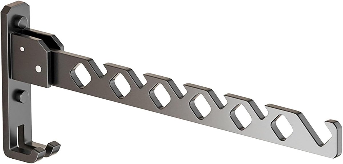 Kleerhanger, kledinghaken, aluminiumlegering, kledinghanger, haken, wandhanger, wandhaak, te gebruiken voor hangende kleding in balkons, badkamers, gangen (zwart)