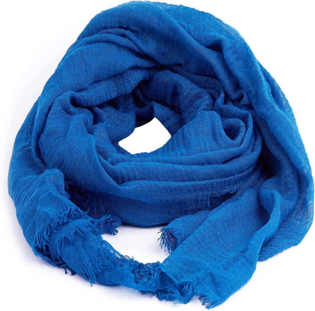 - sjaal - gekreukt - pashmina - halsdoek - sjaal - nek - 30 kleuren, Denim Blauw