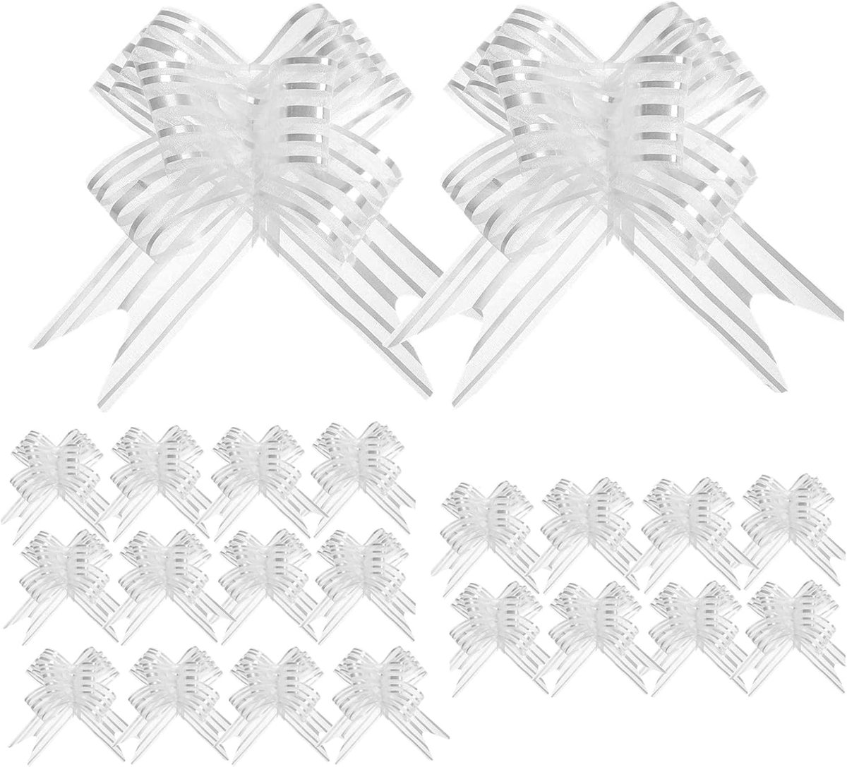 Strikken,antennestrikken,wit,met hartjes,autoversiering voor bruiloftsdecoratie,handgemaakt satijnen lint voor bruiloften