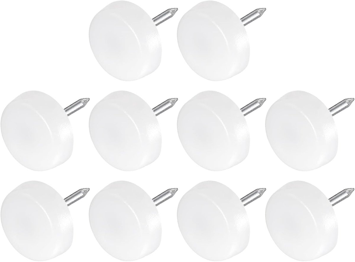 Meubelpootjes spijker (14 mm/0,55 inch) 80 stuks, kunststof ronde stoelglijders - voor stoelen bank meubels schuifregelaars beschermer pad, wit