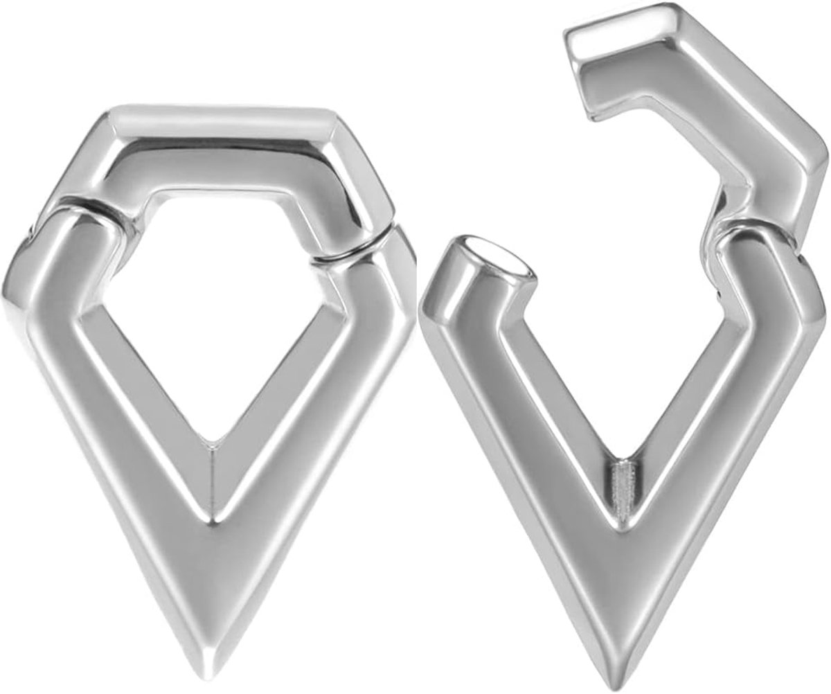 2 stuks Oorhangers Meters Roestvrij Stee Oor Gewichten Expander Dangle Oor Tunnels Stekkers Brancard Body Piercing Sieraden 2g-0g (6mm-8mm)