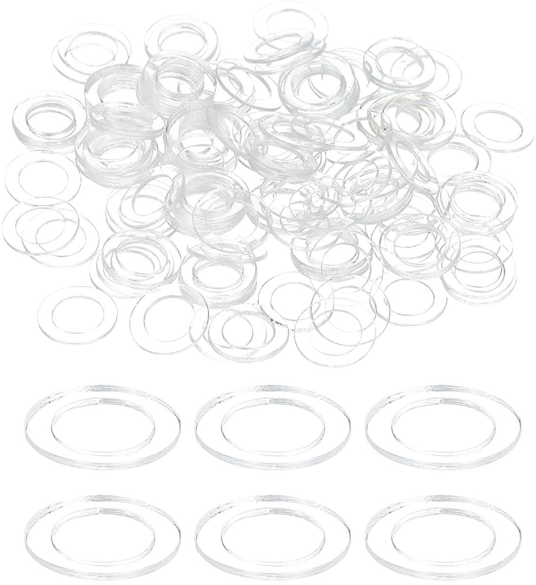 Platte schijven heldere eenvoudige schijf 5 mm ID 8 mm OD 0,5 mm dikke ronde platte schijven voor schroeven bouten glas douchegreep badkamer