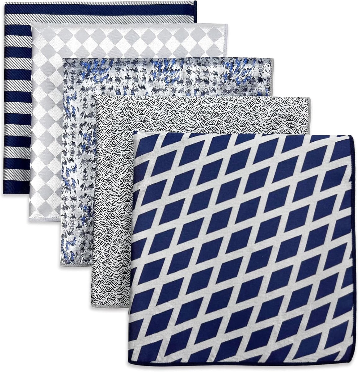 SHLAX&WING 5 stuks geassorteerde heren pochet zakdoeken set Pochetten voor heren