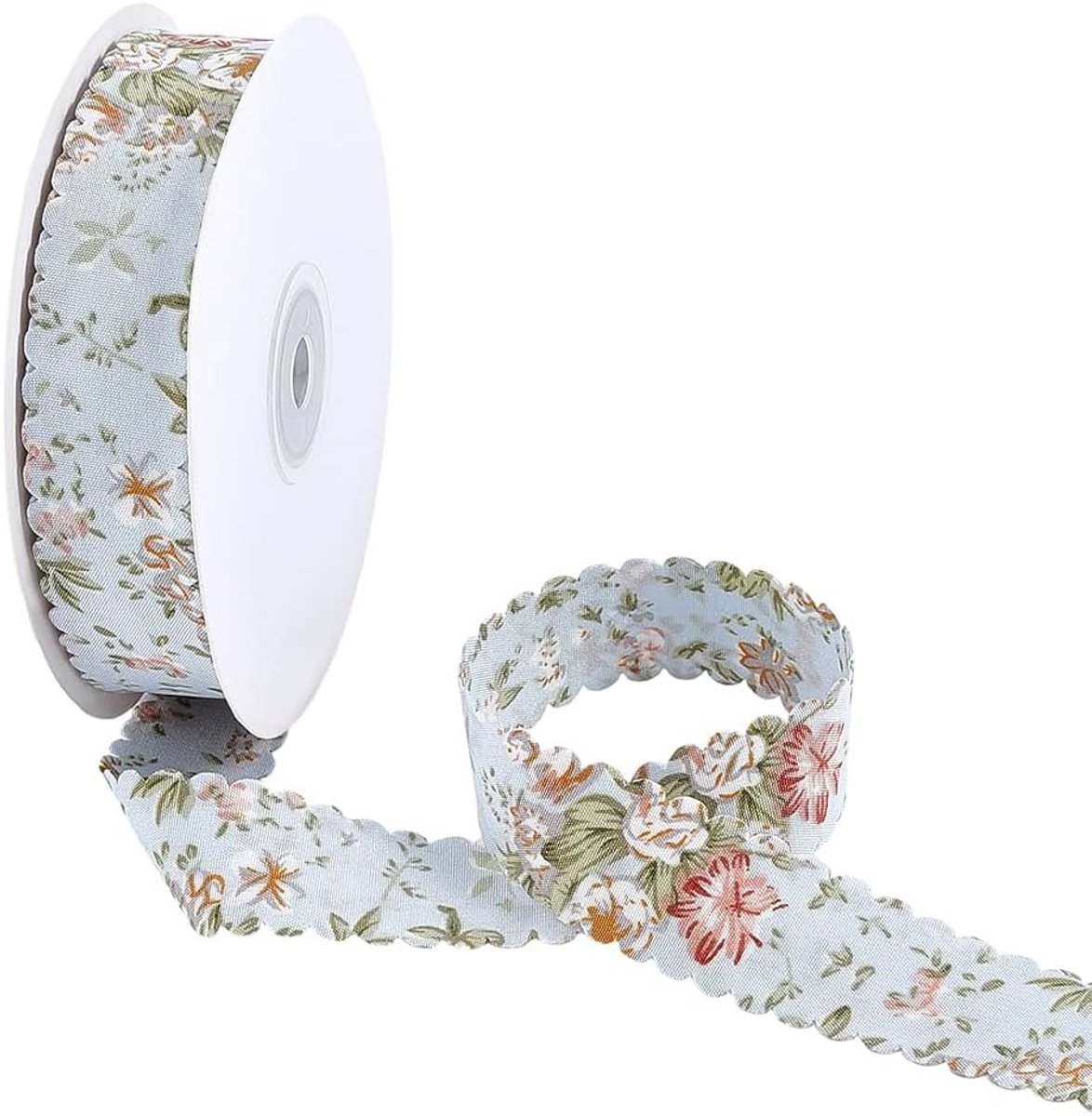 20 meter blauw bloemenprint lint vintage bloempatroon lint 1 inch breed lente golvende rand stoffen linten voor naaien strik krans geschenkverpakking lente vakantie bruiloft doek
