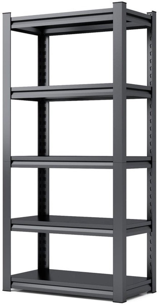 Stalen Rek – Metalen Stellingkast – Opbergrek – Werkplaatsrek – Garagekast – 5 Laags – Draagvermogen 650 kg – Verstelbare Hoogte – Krasbestendig – 160x80x40 cm