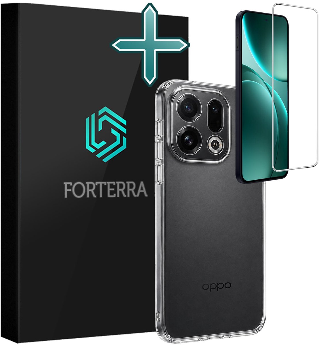 Hoesje Met Screenprotector - Geschikt voor OPPO Find X9 - Sterk & Shockproof - Telefoon Hoes - Back Cover - Siliconen Case - Transparant