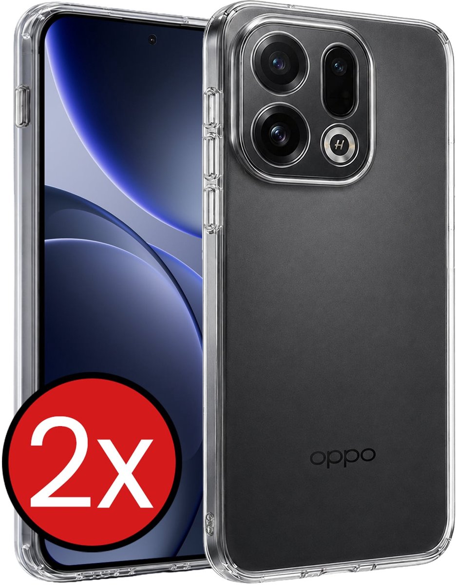 Hoesje - 2 Stuks - Geschikt voor OPPO Find X9 - Sterk & Shockproof - Telefoonhoes - Back Cover - Case Siliconen - Telefoon Hoes - Transparant
