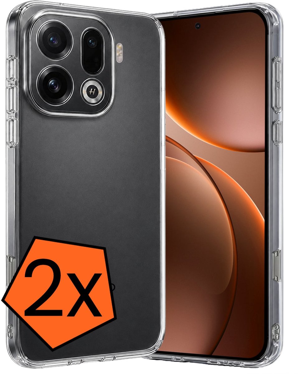 Hoes - 2 Stuks - Geschikt voor OPPO Find X9 Pro - Sterk & Shockproof - Case Siliconen - Back Cover - Telefoon Hoes - Transparant