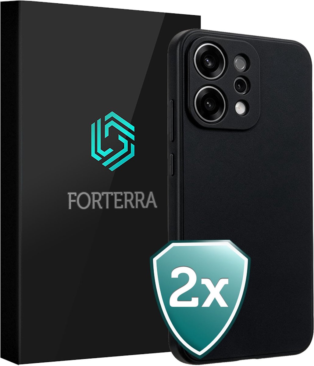 Hoesje 2 Stuks - Geschikt voor Oppo Reno 14 - Sterk & Shockproof - Back Cover - Case Siliconen - Telefoon Hoes - Zwart
