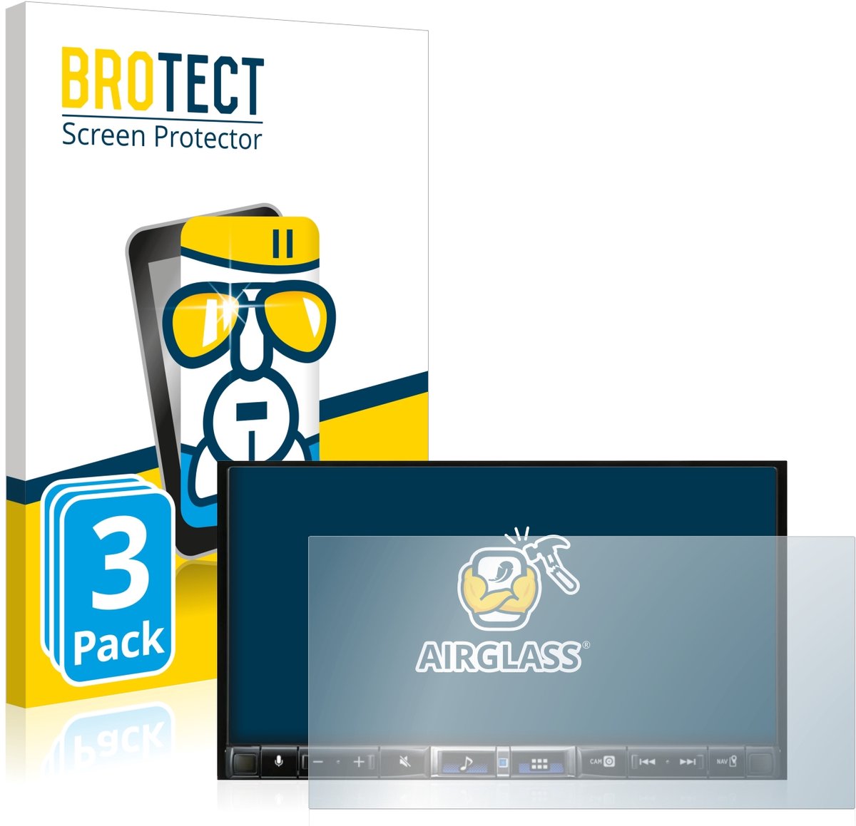 Screenprotector 3 Stuks voor Alpine iLX-705D Beschermglas transparant
