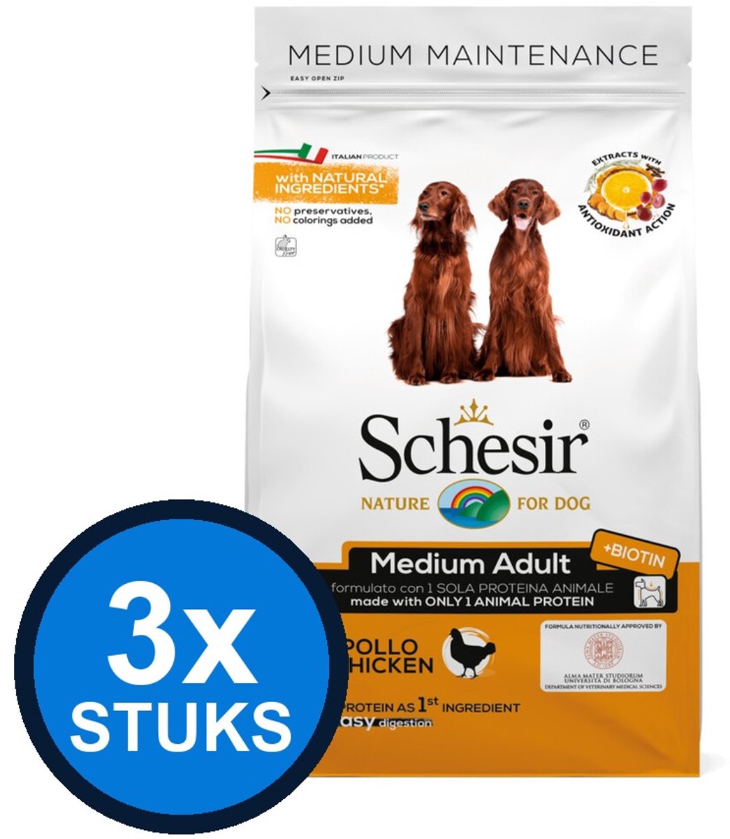 3x Schesir - Kattenvoer - Droogvoer - Onderhoud Kip - 1,5kg