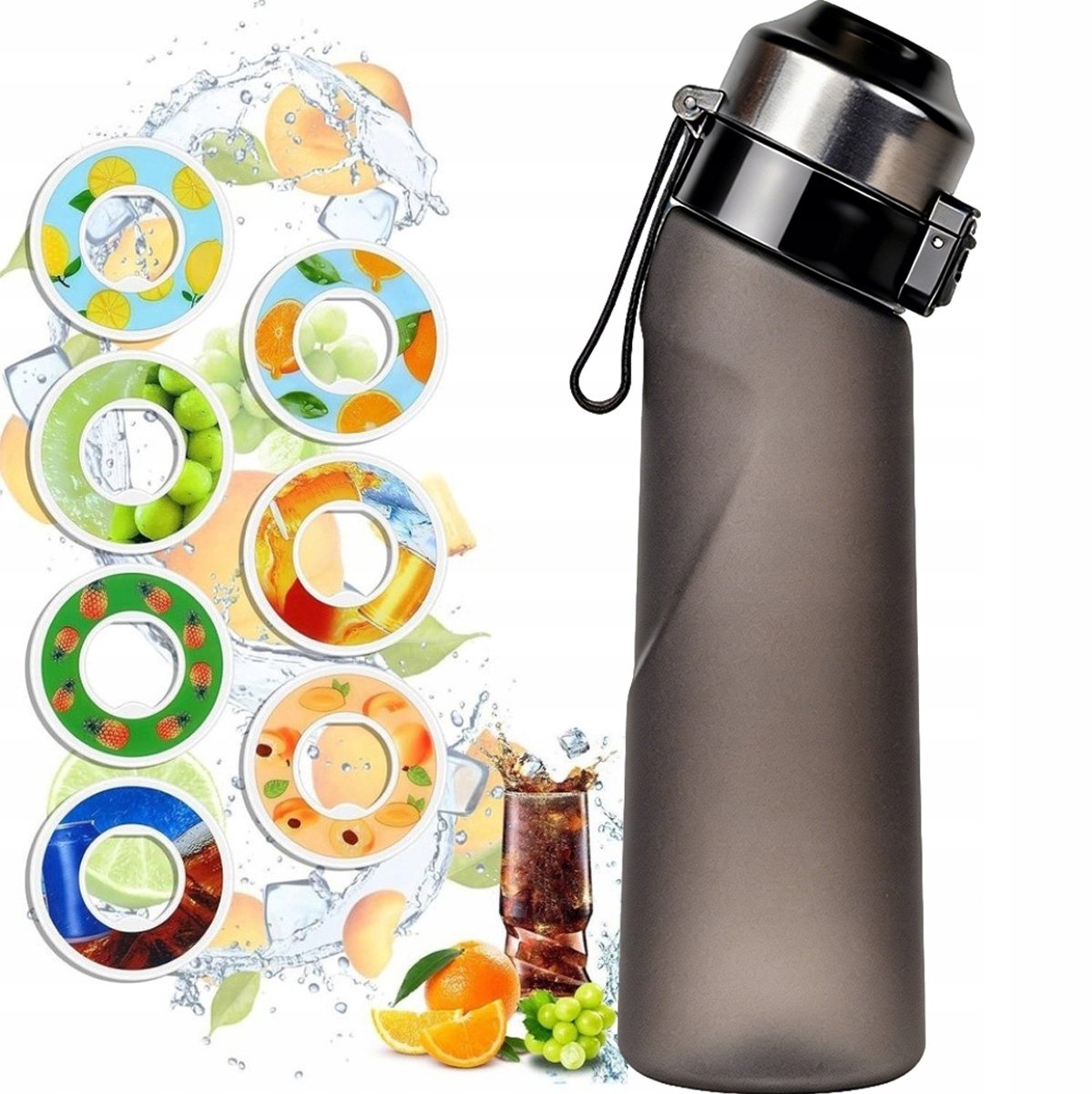 Merkloze Geurfles 650ml met 7 Smaakringen - Hydratatie-upgrade