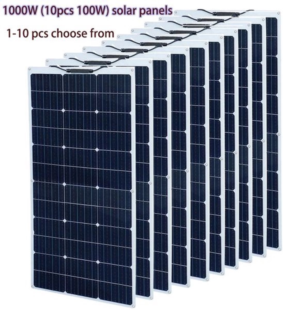 Zonnepaneel - Zonnepanelen - Monokristallijn - 12V - 100W - Zonne-kit - Flexibel - Waterdicht - Lichtgewicht - Voor Caravan - Camper - Boot of Thuisgebruik