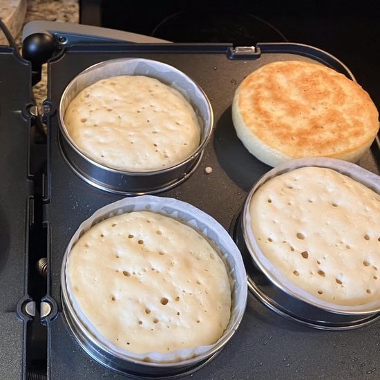 12 Stuks 8cm Muffinringen van RVS, Antikleef Crumpet Ringen voor Bakken van Mousse, Koekjes en Eieren — afbeelding 4