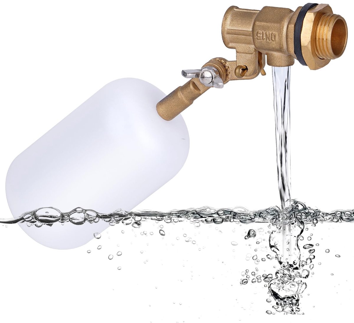 SolidKeus - Messing Vlotterklep met Verstelbare Arm voor Waterbakken