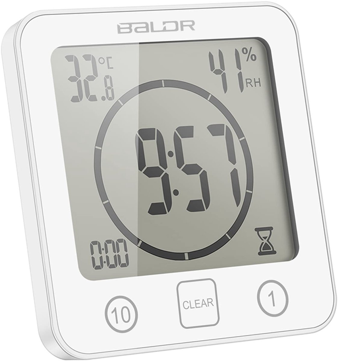 SolidKeus - Digitale Klok met Vochtigheids- en Temperatuurmeter voor Badkamer