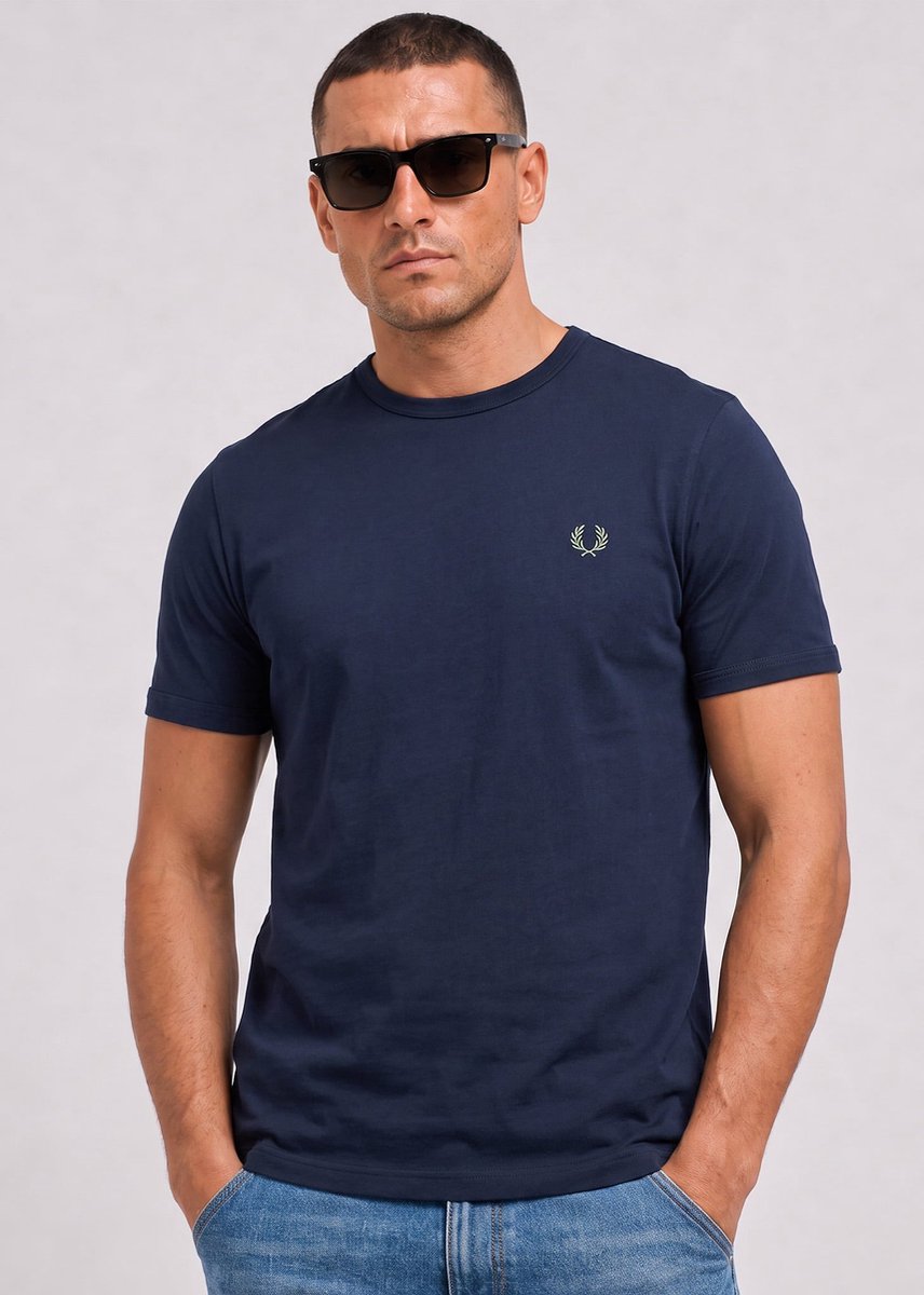 Fred Perry Ringer t-shirt Dark Airforce