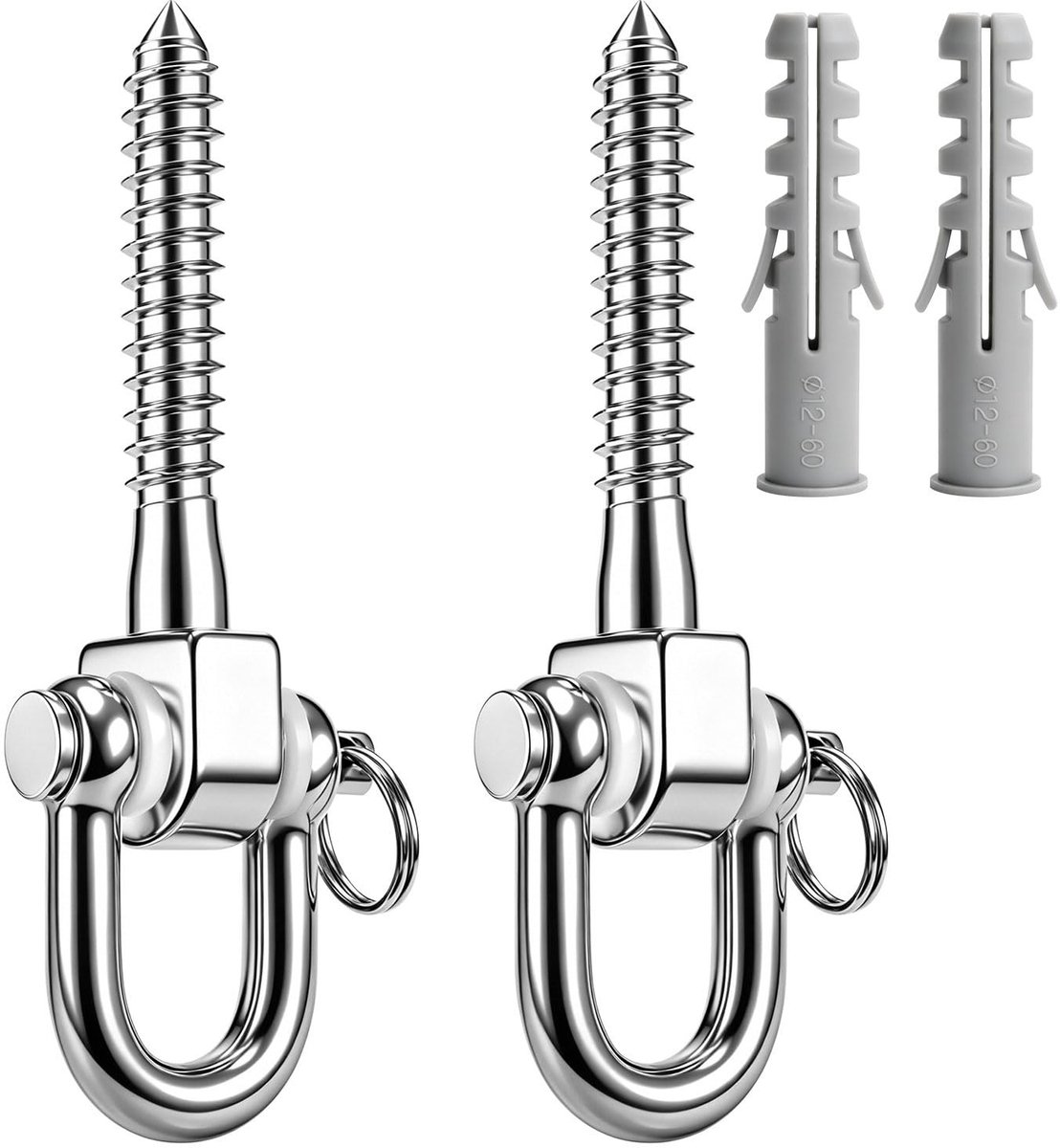 SolidKeus - 2 Stuks RVS Swing Haken voor Zware Lasten tot 800 kg
