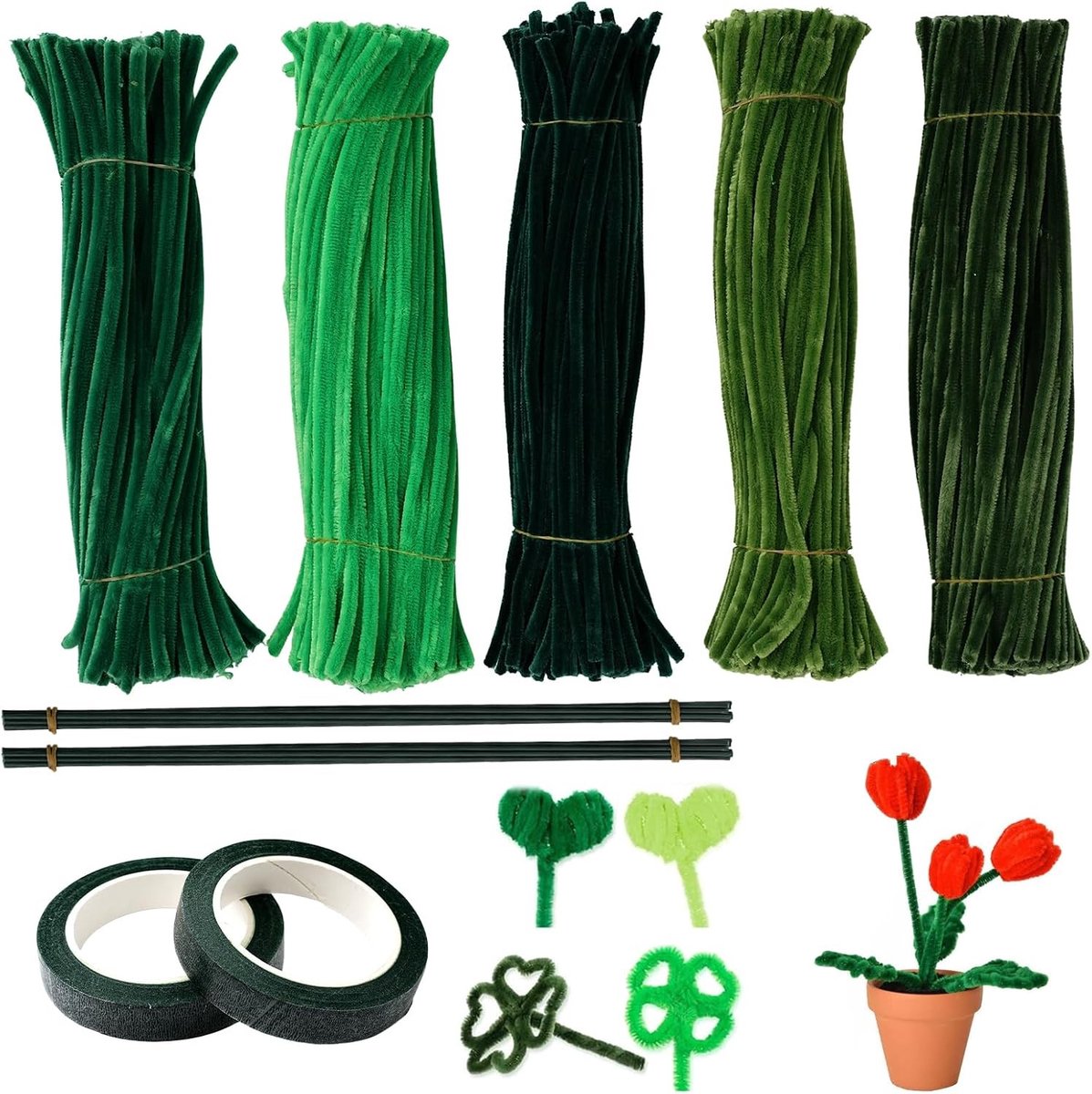 Kleurige Pijpenragers voor Creatieve Projecten, 500/600 Stuks, 30 cm, Perfect voor Bloemdecoraties, Feestversieringen en Ambachten