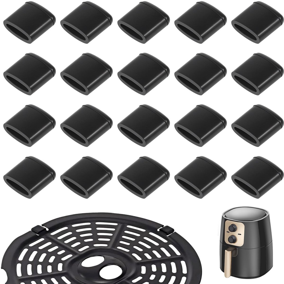 SolidKeus - Set van 20 Rubber Buffers voor Air Fryer