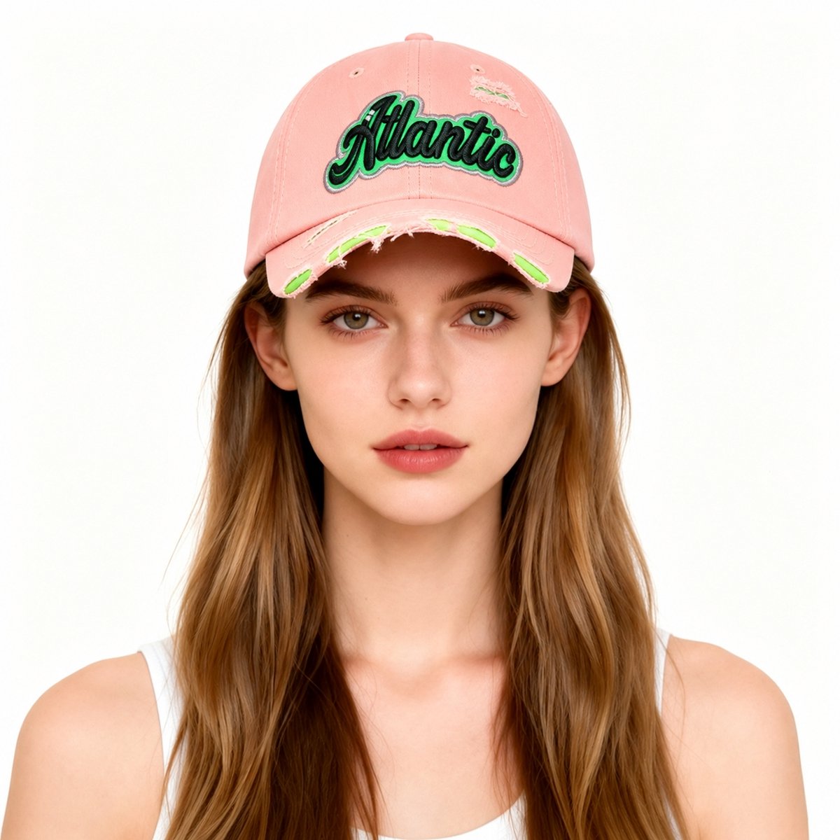 casalora—Petten-Baseballpet – Dames baseballpet – Zomer baseballpet – Zachte klep – Ademend opengewerkt ontwerp – UV-bescherming – Brede klep – Verstelbaar – Roze