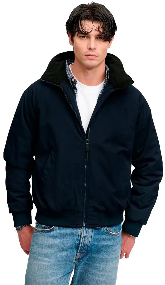 Superdry City Fleece Lined Jas 2XL Man Marineblauw
