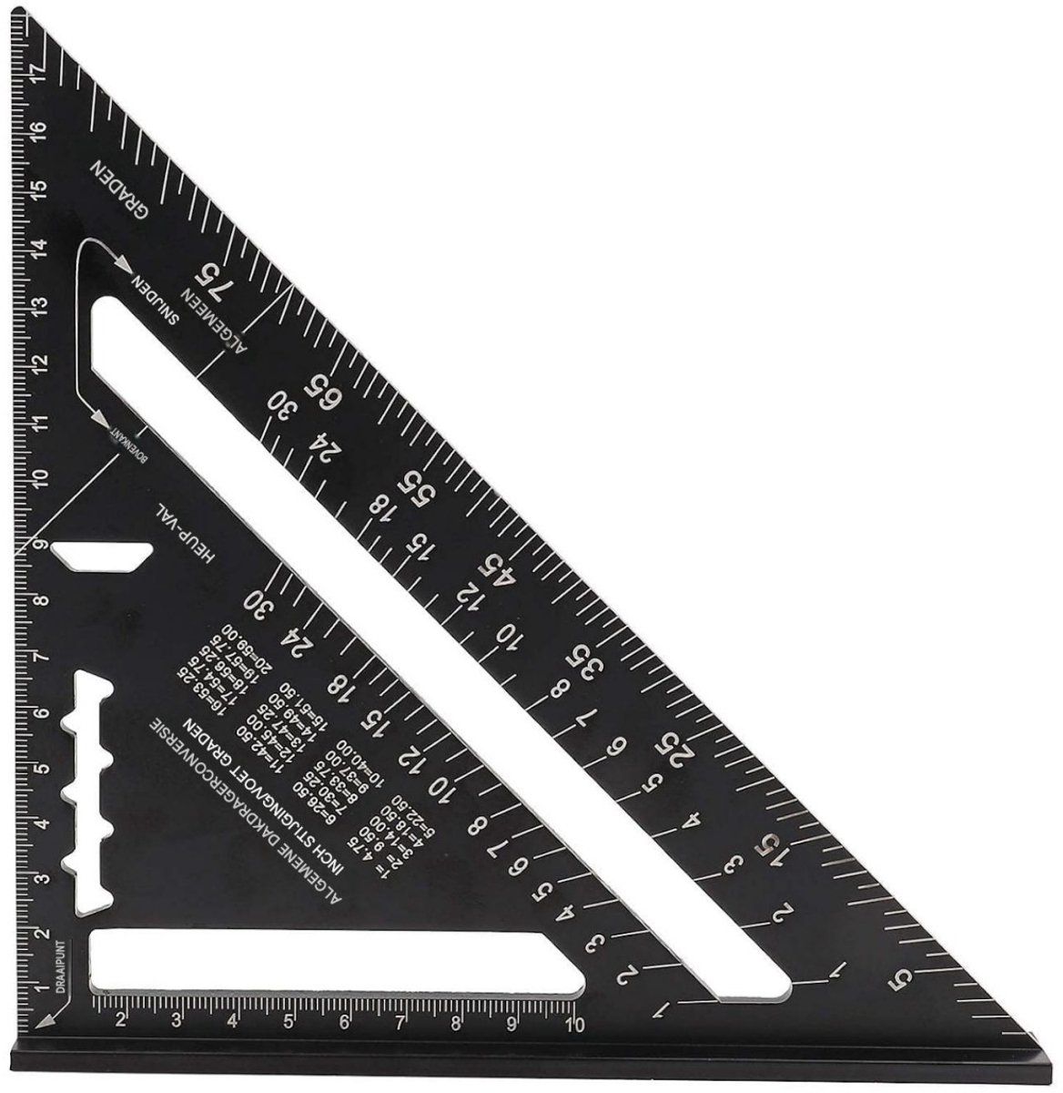GELLDG Hoekmeter - 7 Inch Aluminium Multifunctionele Winkel - Precieze Schaalverdeling - Geschikt voor Dakdekkers, Timmerlieden en Ingenieurs - Duurzaam Aluminium Constructie