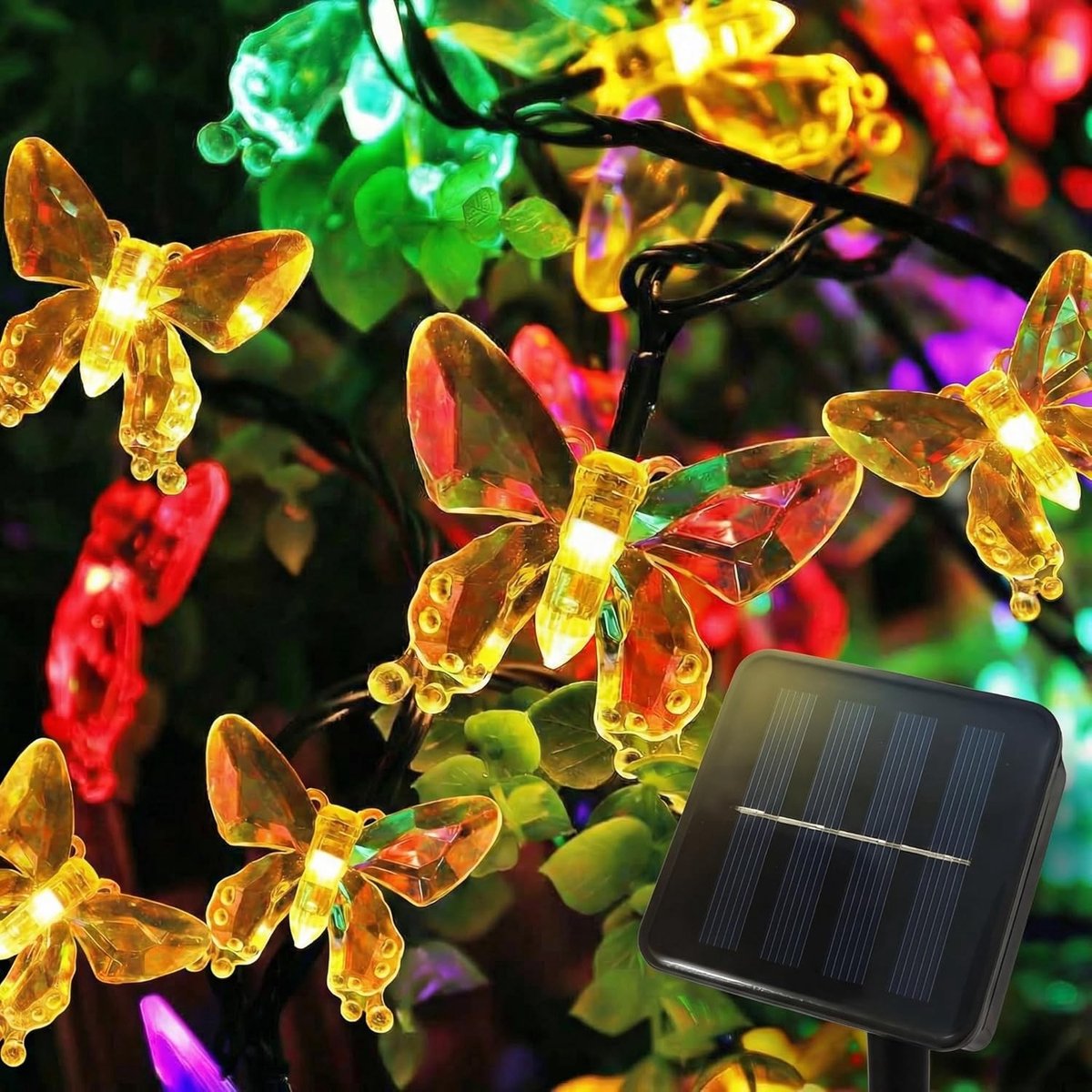 Tuinverlichting buiten lichtsnoern - Multicolor - 8 m - Solar LED met 8 Lichtstanden - Waterdichte Tuindecoratie