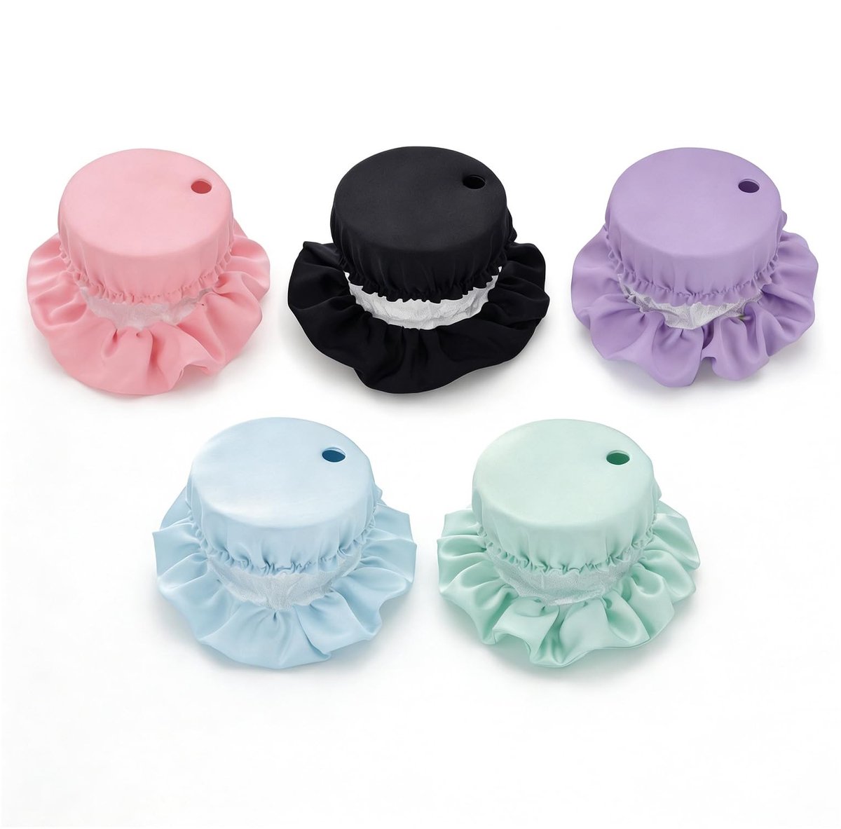 SolidKeus - Herbruikbare Drink Covers met Rietjesgat, Set van 5 Stuks