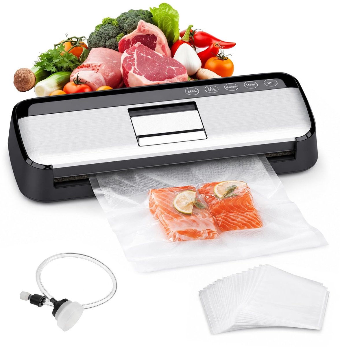 SolidKeus - Volautomatische Vacuüm Sealer met 15 Zakjes