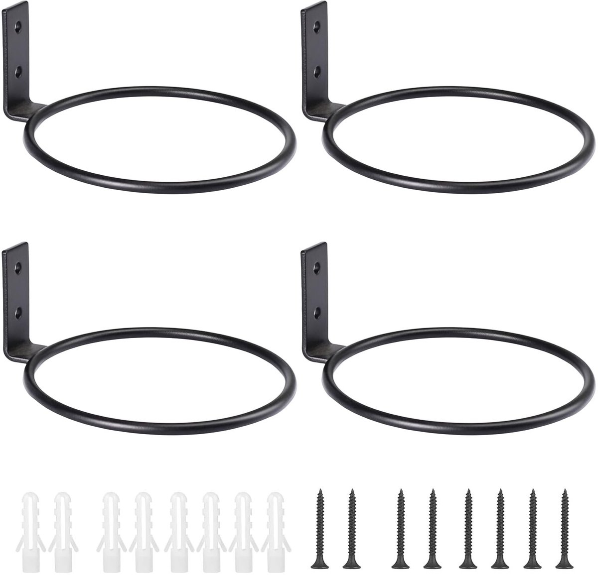 SolidKeus - Set van 4 Wandbeugels voor Bloempotten met 13 cm Diameter