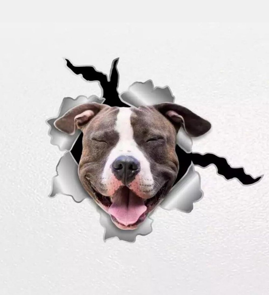 SolidKeus - 3D Waterdichte Vinyl Sticker voor Auto en Laptop met Pitbull Motief
