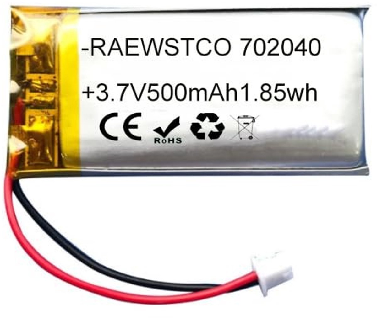 SolidKeus - 3.7V 500mAh Lithium Batterij voor Make-upspiegels en LED-verlichting