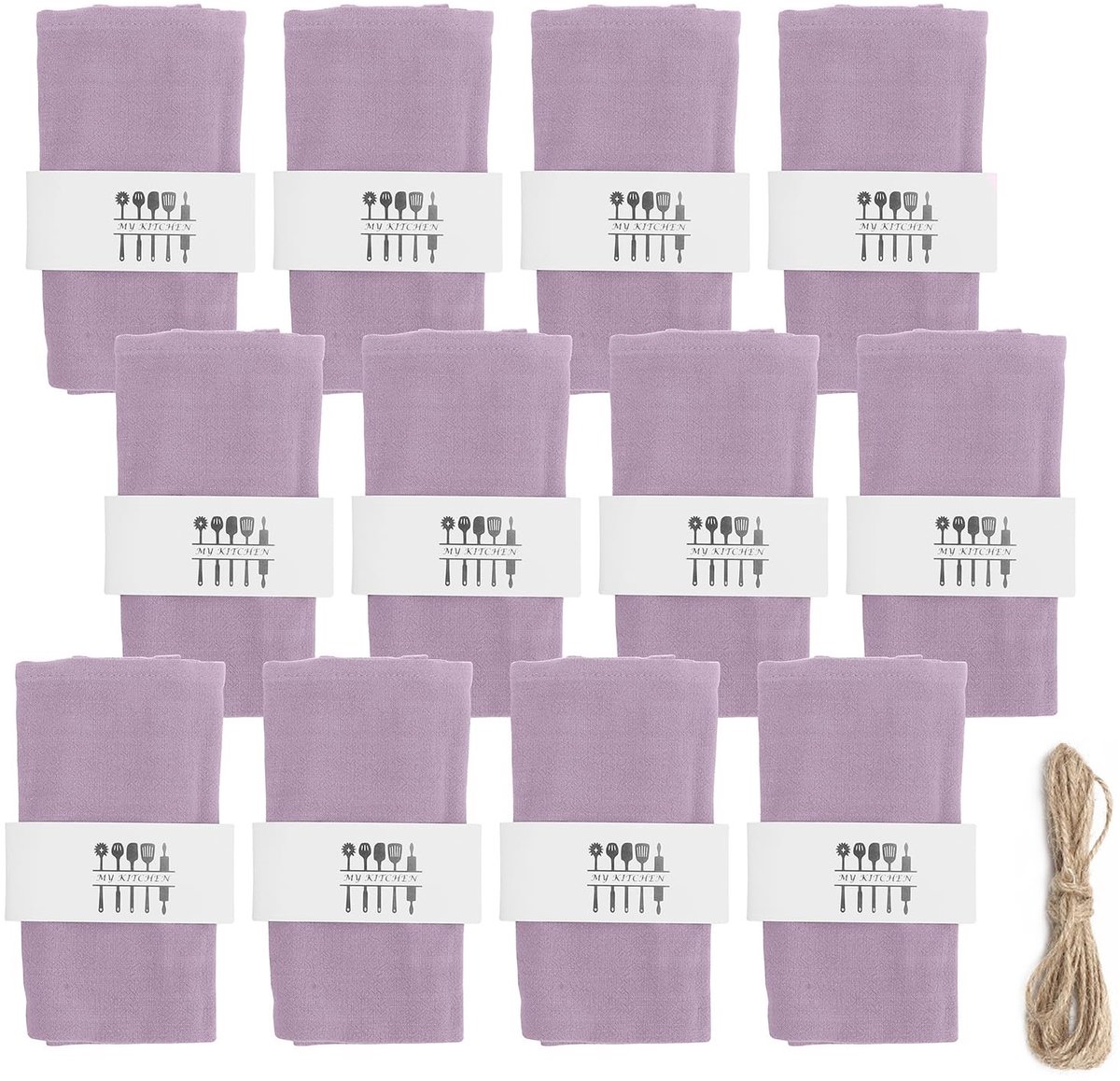 SolidKeus - Set van 12 Herbruikbare Linnen Servetten 40 x 40 cm