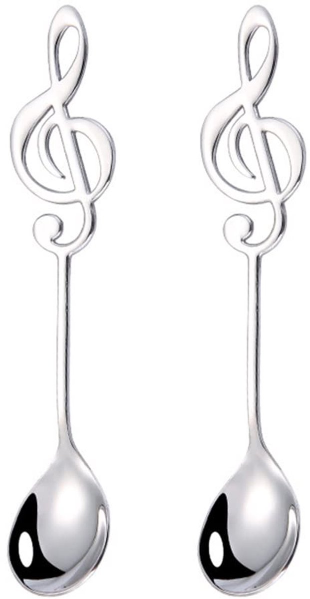 SolidKeus - Set van 2 Decoratieve Dessertlepels van RVS