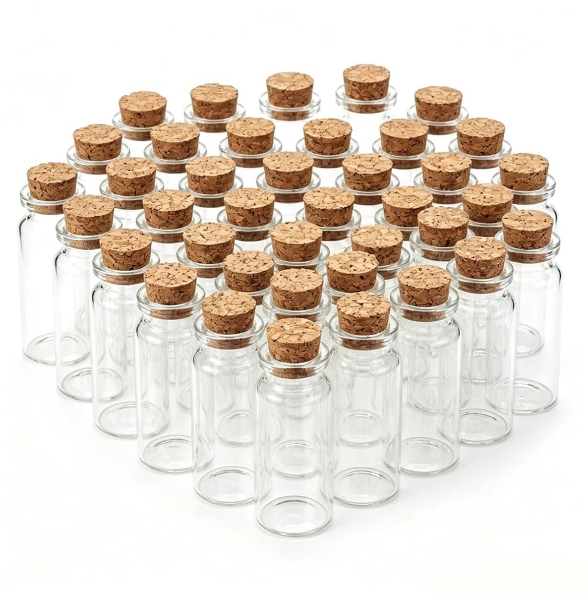 SolidKeus - Set van 30 Mini Glazen Flessen met Kurk voor Decoratie