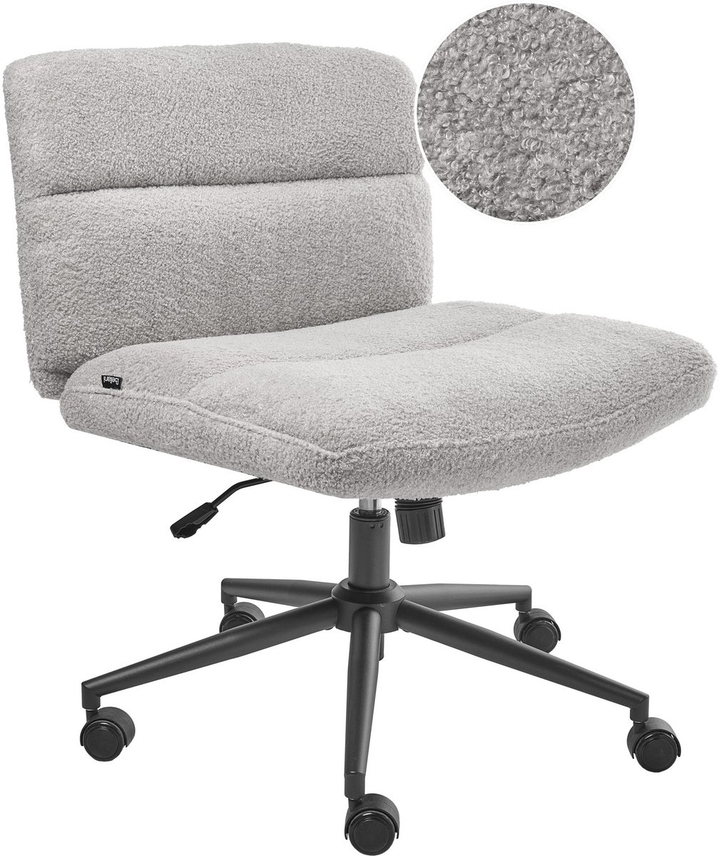 CATLIN - Bureaustoel - Lichtgrijs - Bouclé