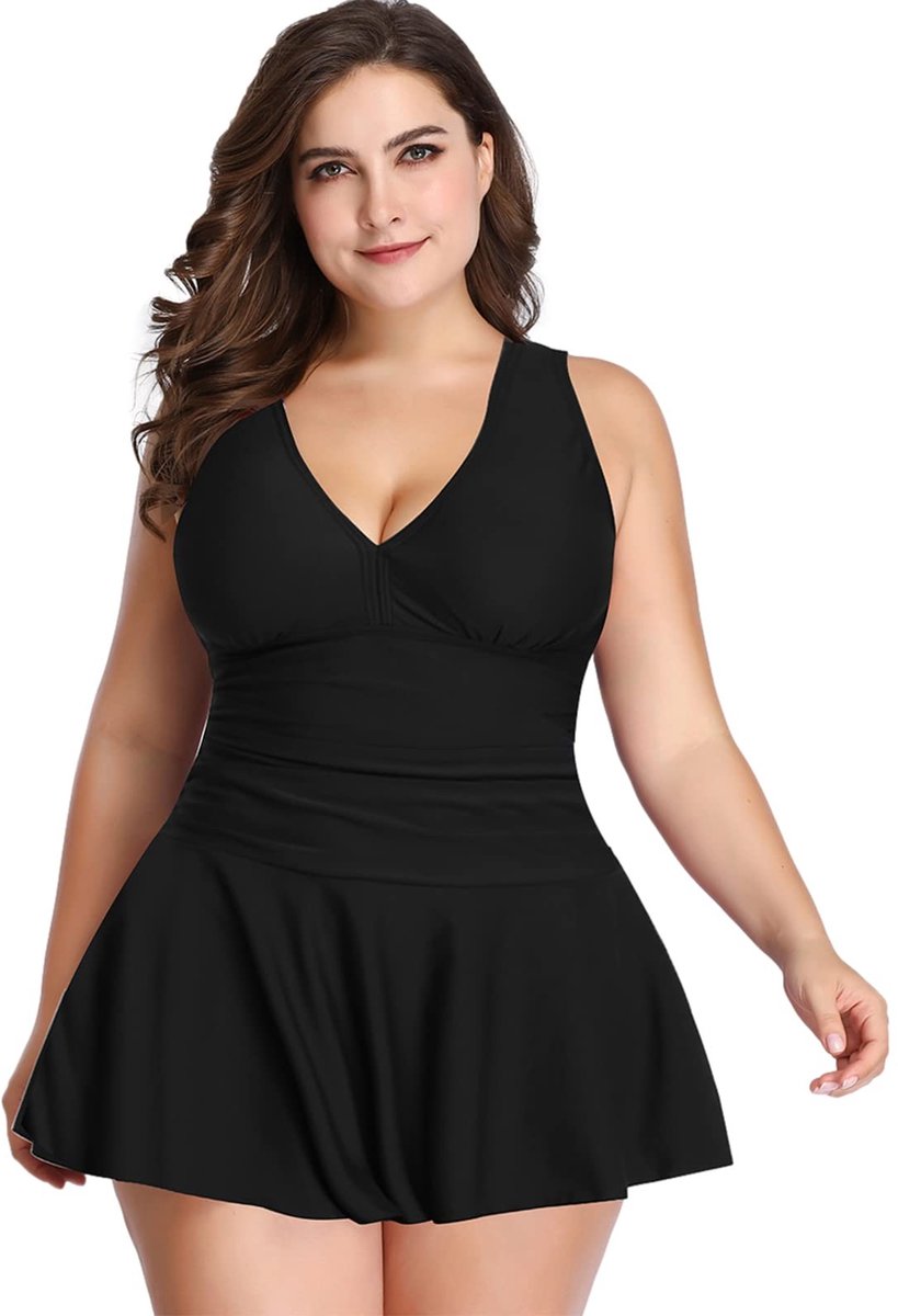 SolidKeus - Plus Size Tankini Badmode met Korte Broek en Bloemenprint