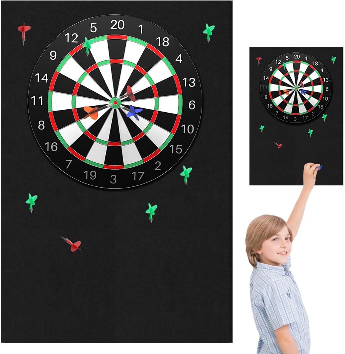 SolidKeus - Zelfklevende Dartbord Wandbeschermer Set van 6