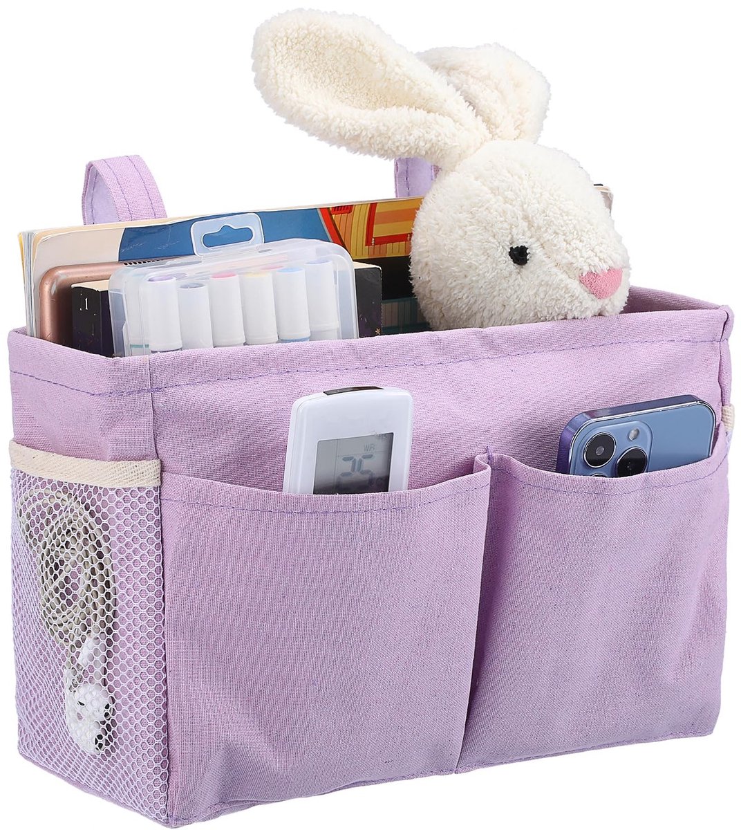 SolidKeus - Canvas Bed Organizer met 5 Compartimenten voor Thuis en Op School