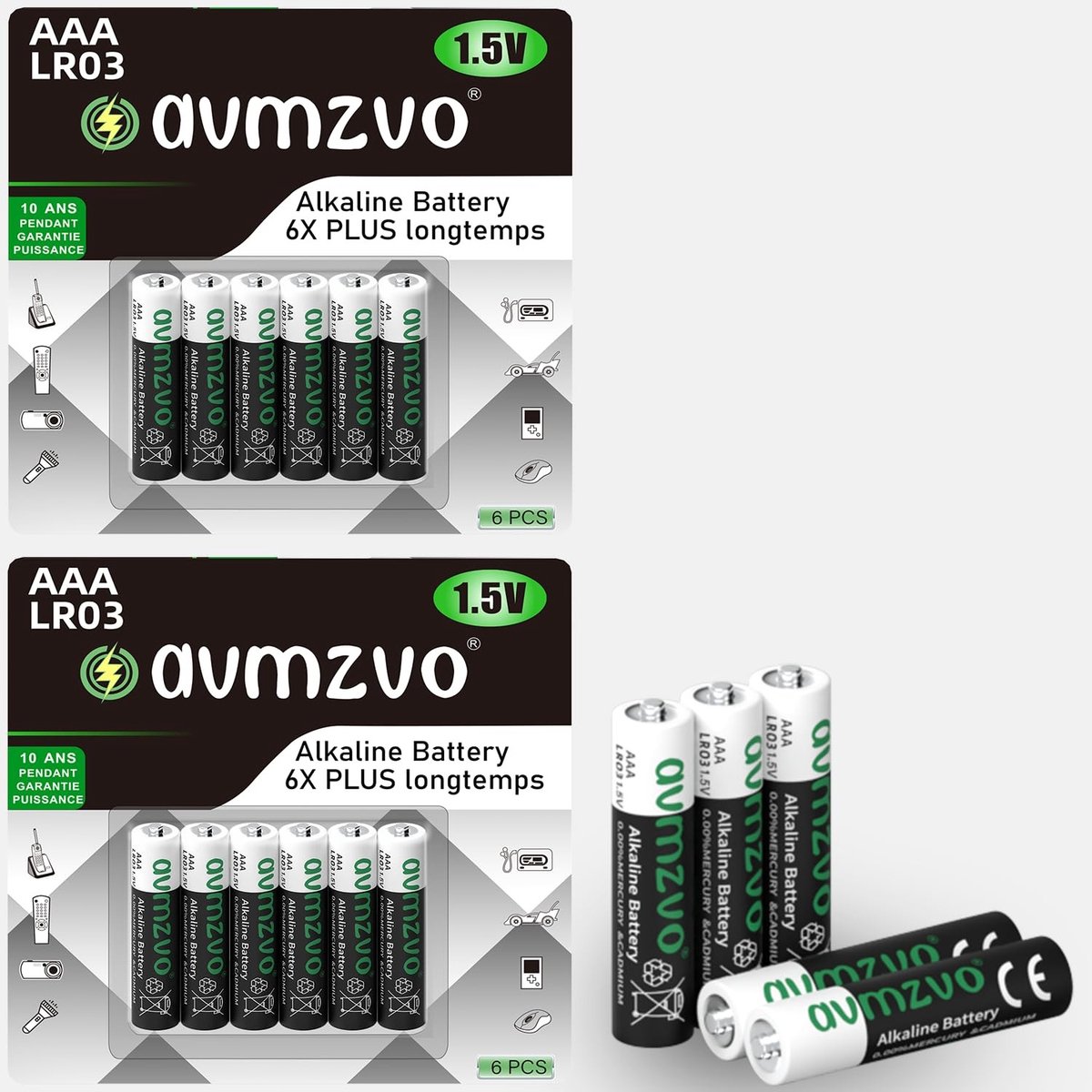 SolidKeus - 12 AAA Alkaline Batterijen voor Diverse Toepassingen