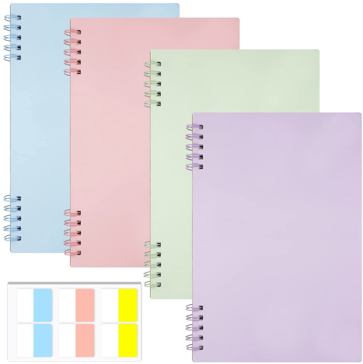 SolidKeus - Set van 4 A5 Notitieboeken met Dots en Index Stickers