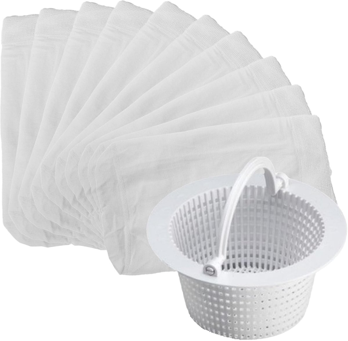 SolidKeus - Professionele Skimmer Basket 16 cm met 10 Filter Sokjes