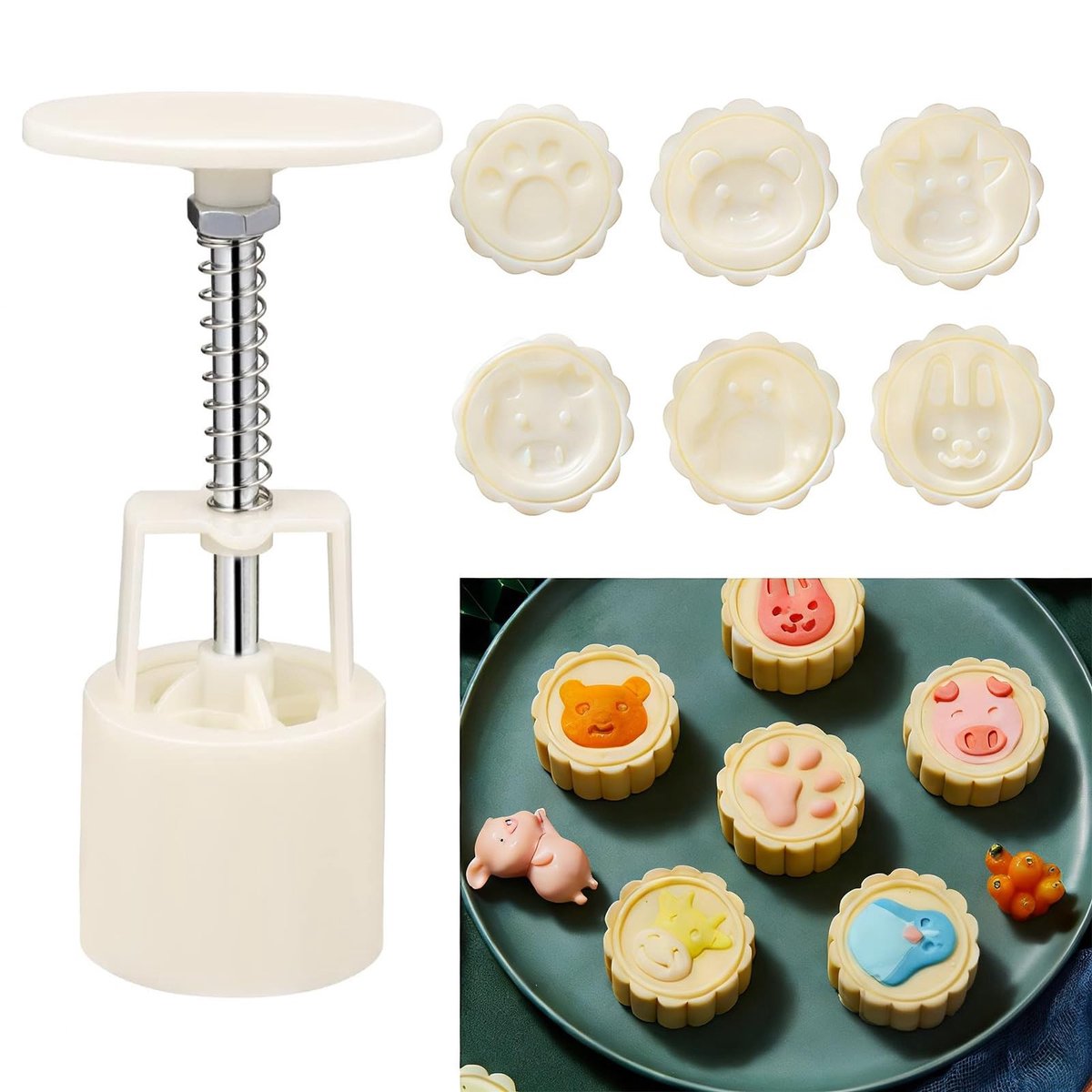 SolidKeus - Set van 4 Dierenvorm Maancakevormen