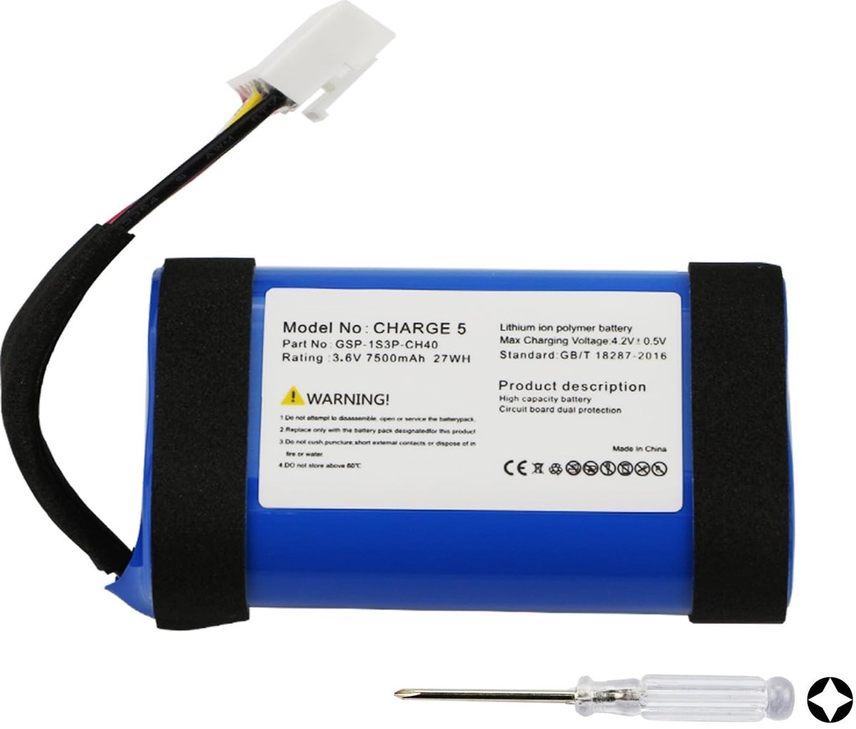 SolidKeus - 7500mAh Speaker Accu voor JBL Charge 5