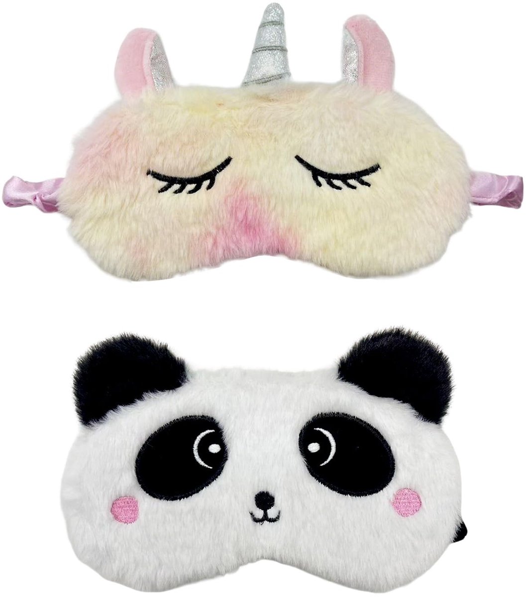 SolidKeus - Set van 2 Schattige Dieren Slaapmaskers
