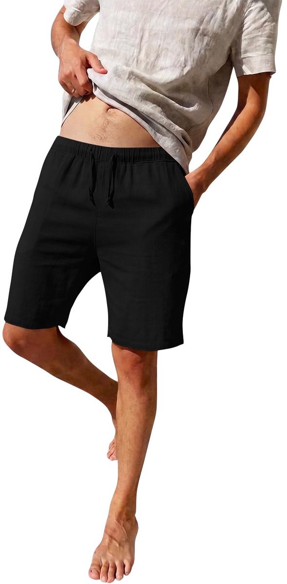SolidKeus - Lichte Heren Sport Shorts met Zakken en Treksluiting