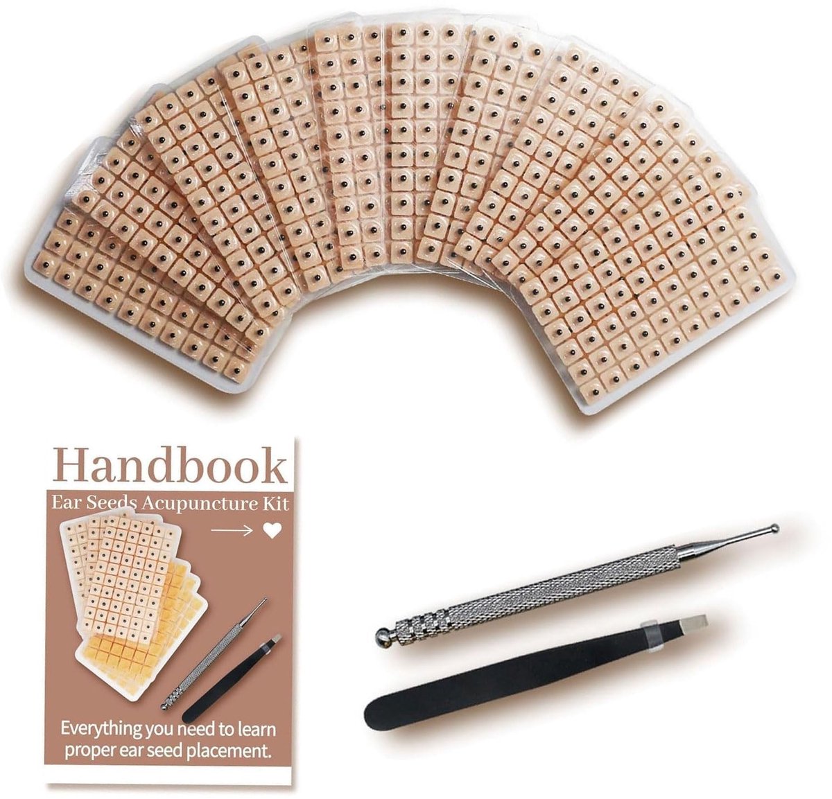 SolidKeus - 600-delig Set voor Ooracupunctuur met Natuurlijke Zaden